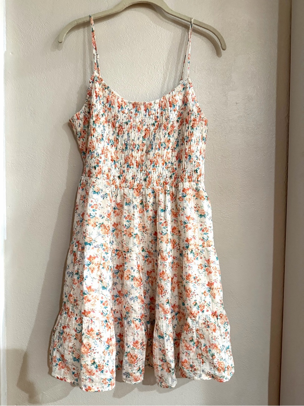 American Eagle Floral Smocked Babydoll Dress | Cottagecore Sundress | L